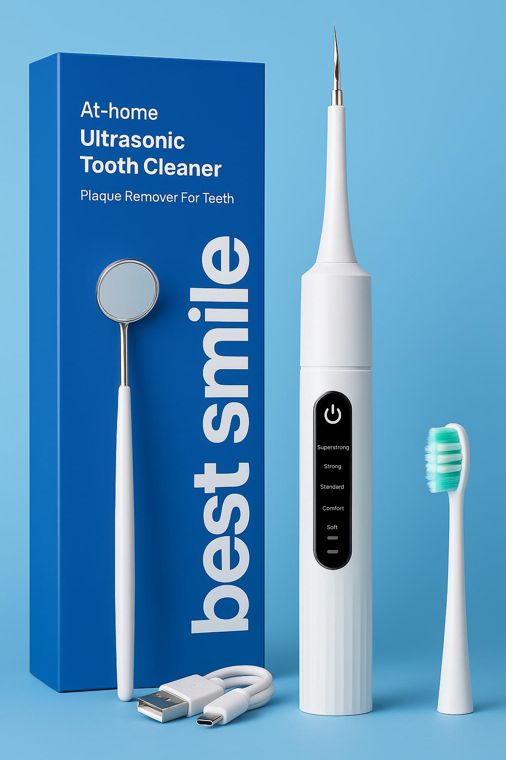 Ultrasonic Tooth Cleaner - Remove Plaque & Stains At Home